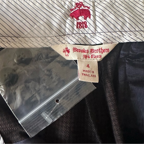 NWOT BROOKS BROTHERS RED FLEECE WOOL BLEND BROWN TWEED TROUSERS SIZE 4 - Picture 10 of 14